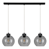 Suspension luminaire design LAGUNA bande 3xE27 - noir / fumé