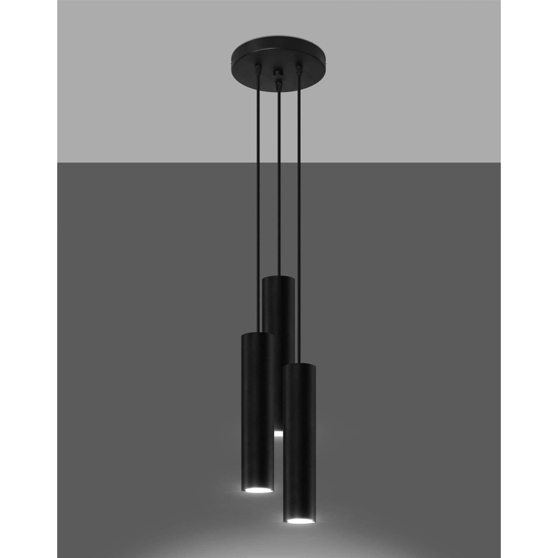 Suspension luminaire design LAGOS 3xGU10 - noir