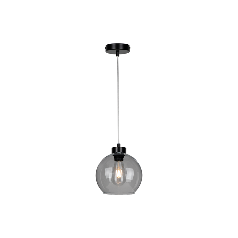 Suspension luminaire LAGUNA E27 - noir / fumé