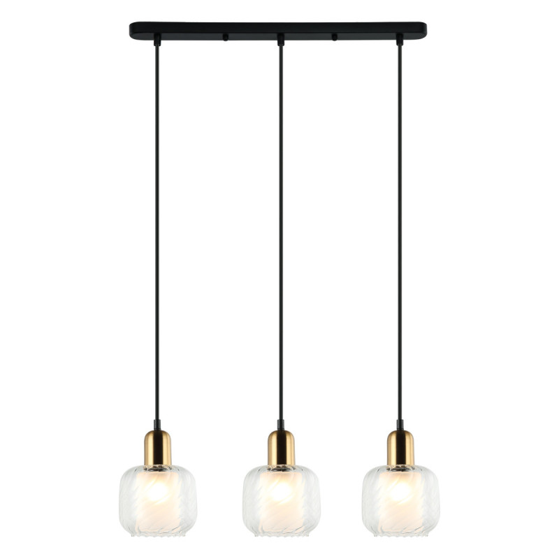 Lampe Suspendue design LAMEZIA 3xE27 - brun antique / transparent