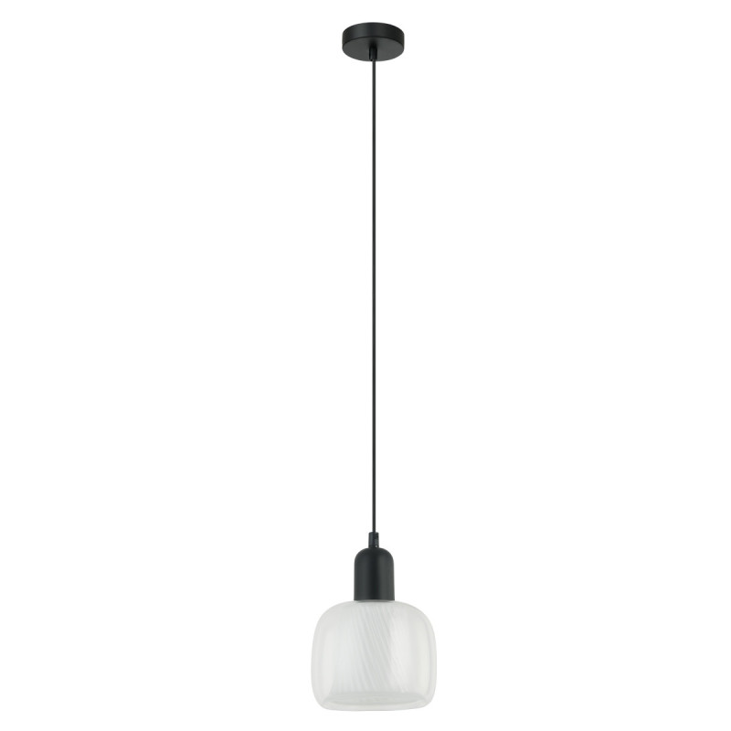 Suspension luminaire LAMEZIA E27 - noir / transparent