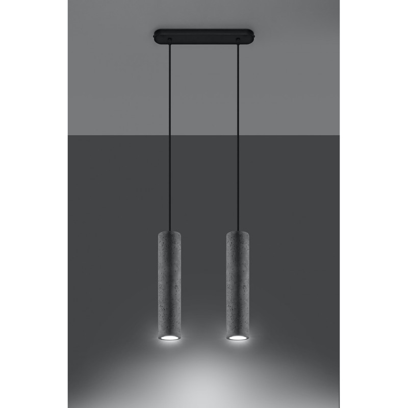 Suspension luminaire design LUVO 2 GU10 - noir / gris