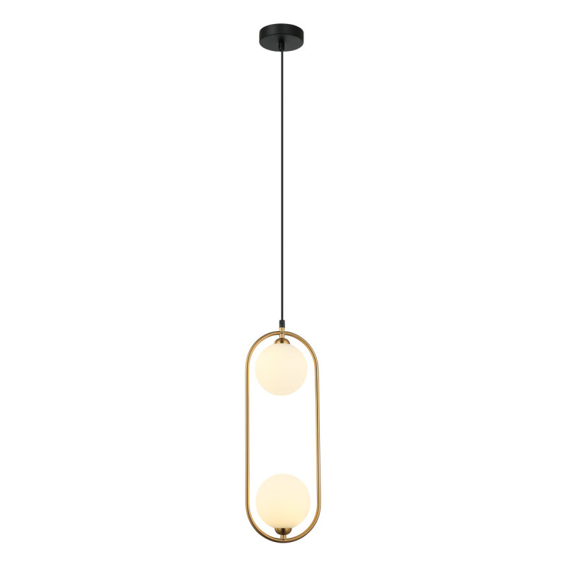 Suspension design LUPUS 2xG9 - brun antique / blanc