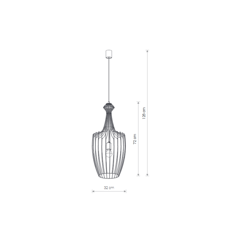 Lampe Suspendue design LUKSOR L E27 - or