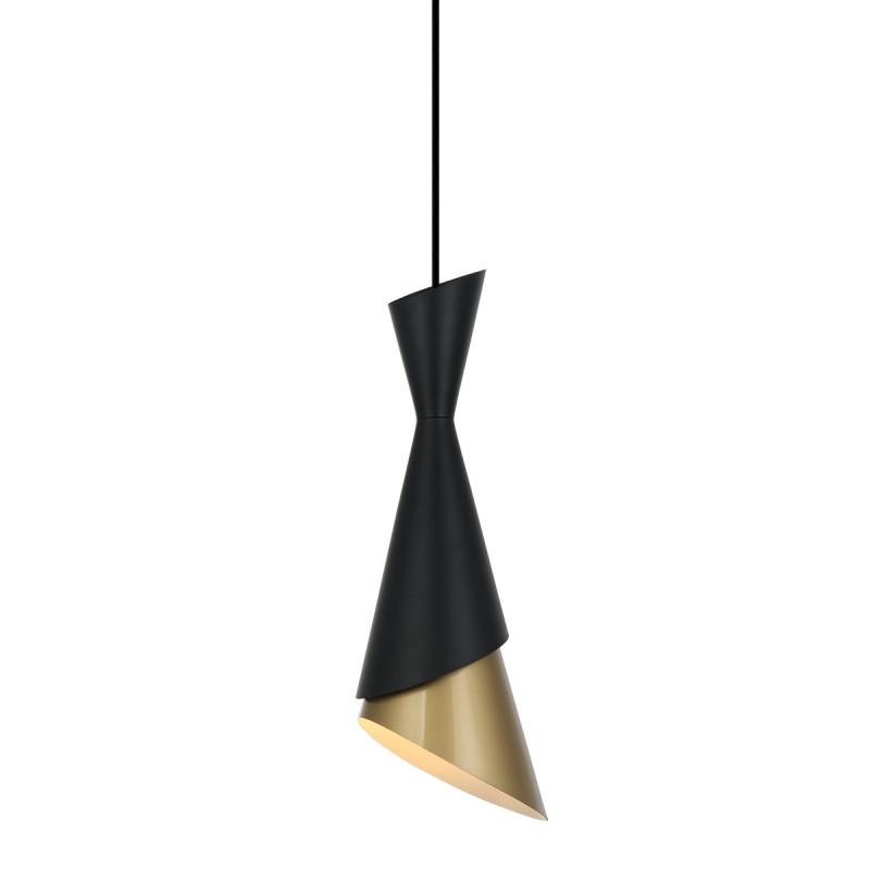 Suspension luminaire design MALIA E27 - noir / or