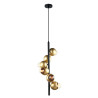 Suspension design MALMO 6xE27 - noir / or