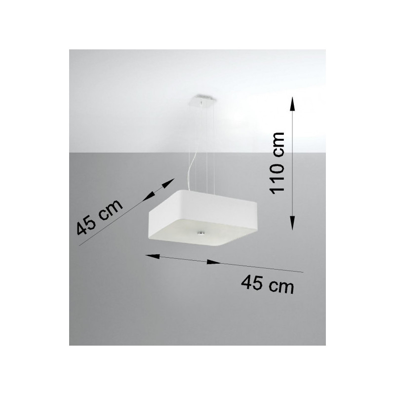 Lampe en suspension abat jour Design LOKKO 45x45 5xE27 - blanc