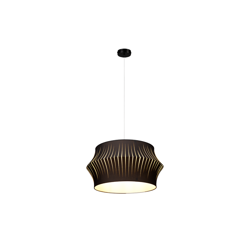 Lampe Suspendue avec abat-jou LOTUS E27 - noir / anthracite