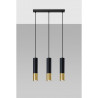 Suspension luminaire design LOOPEZ bande 3xGU10 - noir / or