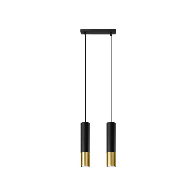 Lampe Suspendue design LOOPEZ 2xGU10 - noir / or