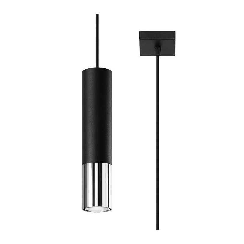 Suspension luminaire LOOPEZ GU10 - noir / chrome