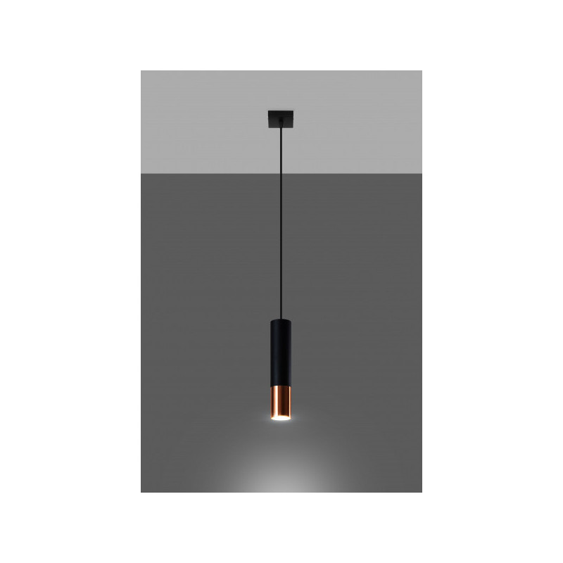 Suspension design LOOPEZ GU10 - noir / cuivre