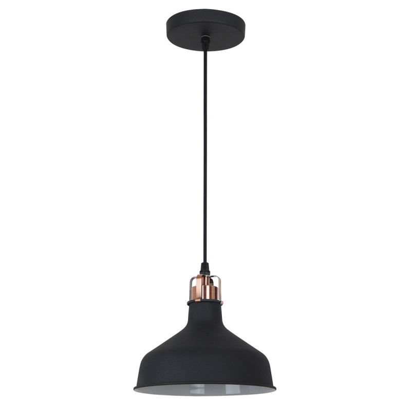 Suspension industrielle HOOPER E27 - noir / cuivre