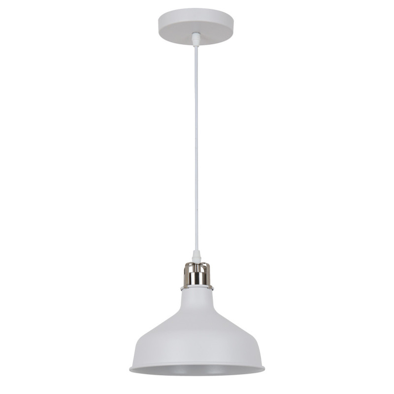 Suspension industrielle Design HOOPER E27 - blanc / nickel