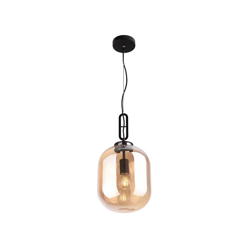 Suspension luminaire design HONEY Ø24 E27 - noir / ambre