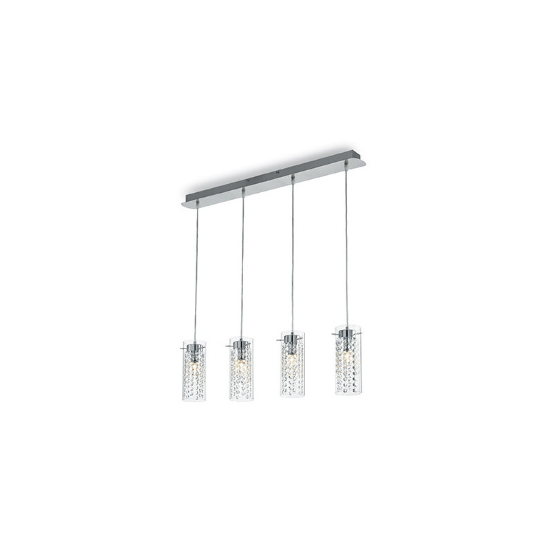 Lampe suspendue IGUAZU 'SP4 E14 chromé Cristal