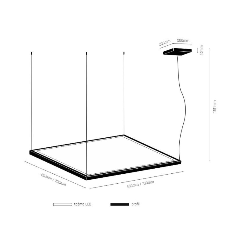 Luminaire Design suspendue IZUMI anneau à l'intérieur LED 56W 3000K CRI90 - noir