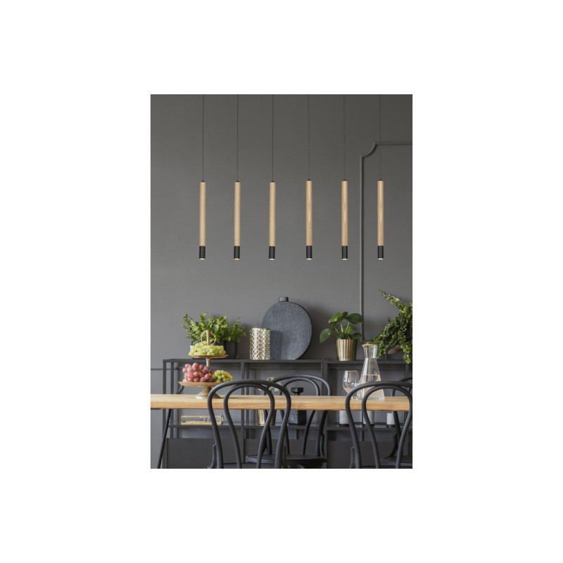 Luminaire Design suspendue IZOLDA LED 30W 3000K - noir / bois