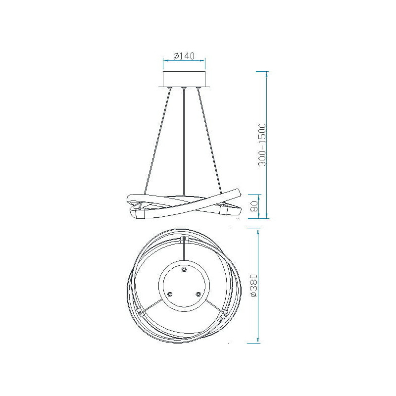 Luminaire Design suspendue INFINITY LED 30W 2800K - bronze oxydé