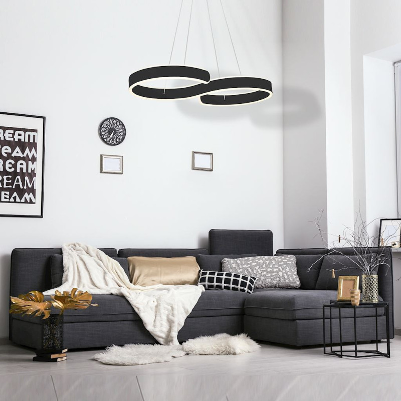 Lampe Design suspendue INFINITY LED 60W 4000K - noir