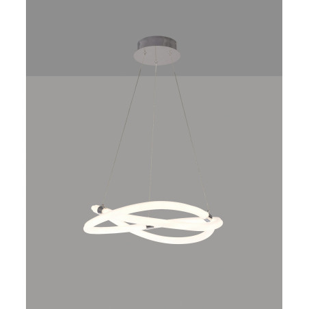 Luminaire Design suspendue INFINITY LINE LED 42W 3000K - chrome / blanc
