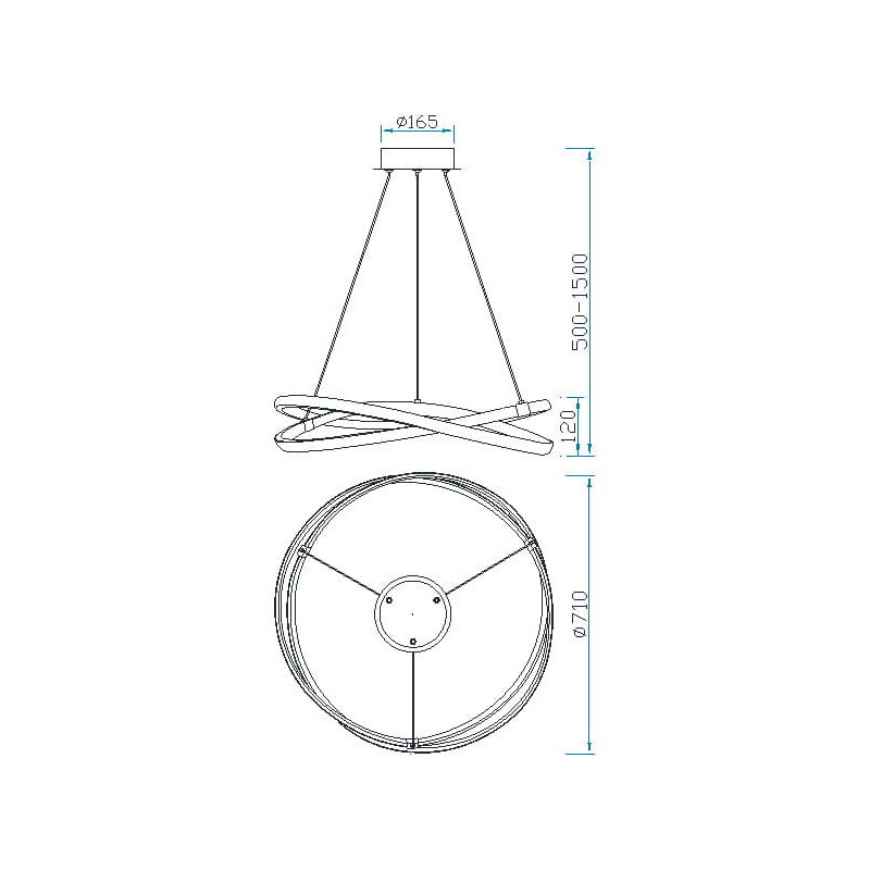 Luminaire Design suspendue INFINITY PLATA LED 60W 3000K DIM - chrome / argent