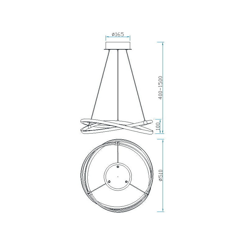 Luminaire Design suspendue INFINITY PLATA LED 42W 3000K - chrome / argent