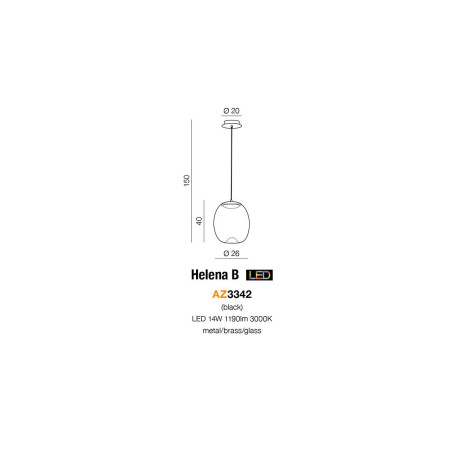 Luminaire Design suspendue HELENA B LED 14W 3000K - bronze / transparent