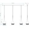 Lampe Suspendue design KHALIFA 3xGU10 - chrome