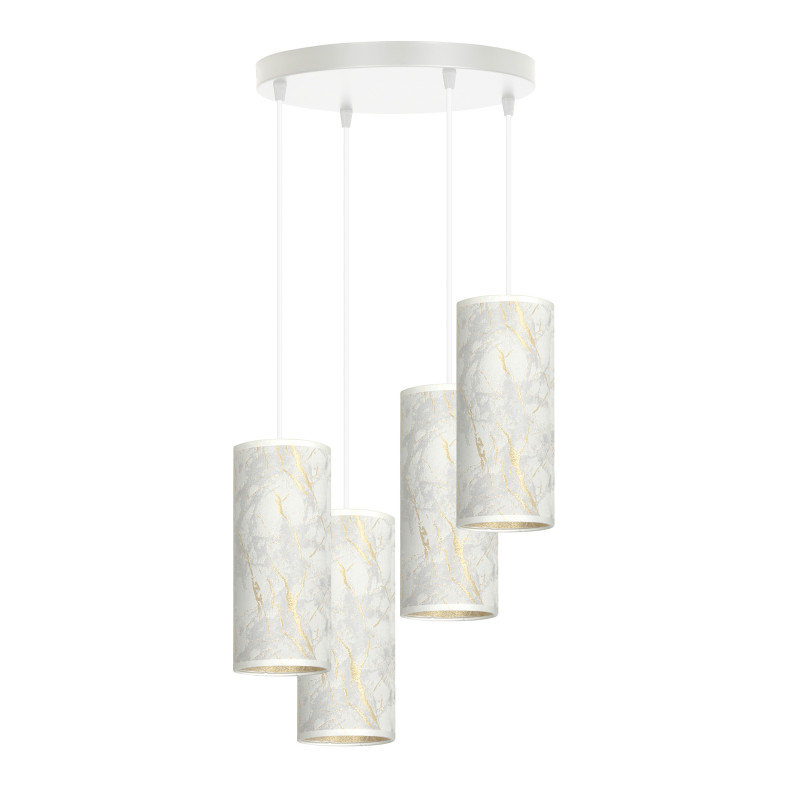 Suspension design KARLI 4 WH PREMIUM MARBEL BLANC Ø35 4xE27 - blanc