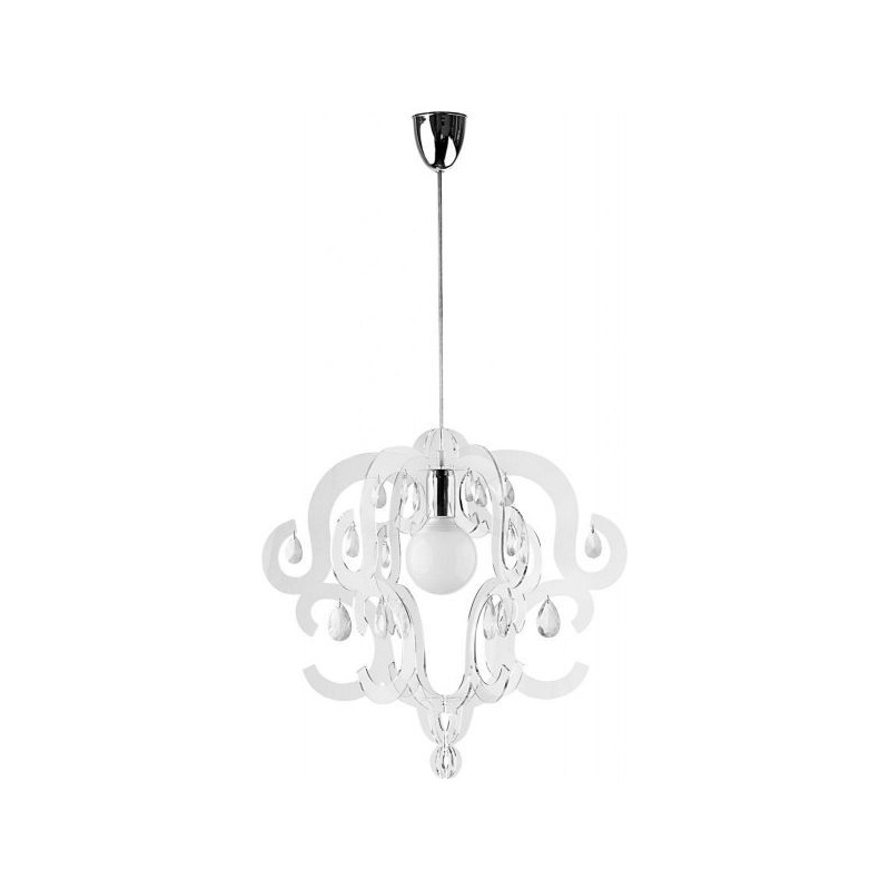 Lampe suspendue KATERINA E27 - transparent / cristaux Cristal