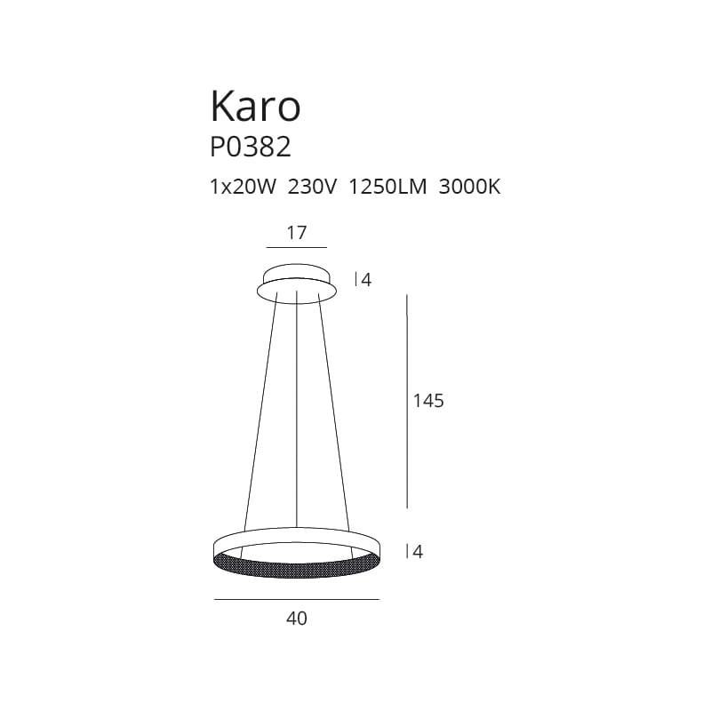 Luminaire Design suspendue KARO LED 20W 3000K - cuivre