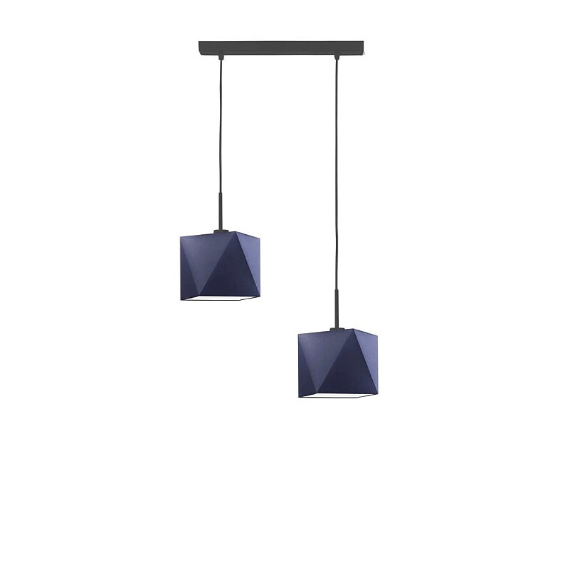 Lampe Suspendue design KOBE 2xE27 - noir / bleu marine