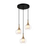 Suspension luminaire KONILA 3xG9 - noir / transparent