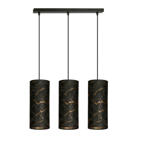 Lampe Suspendue design KARLI 3 BL MARBEL NOIR 3xE27 - noir