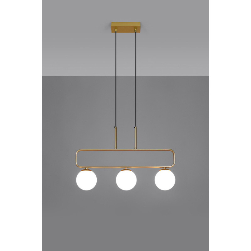 Suspension luminaire JOVE 3xG9 - laiton / blanc