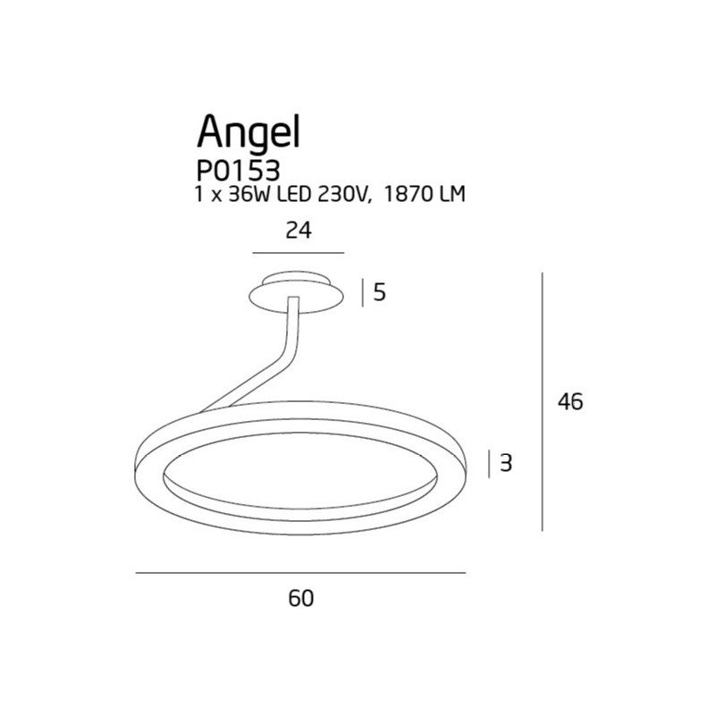 Plafonnier ANGEL LED 36W 3000K - blanc 