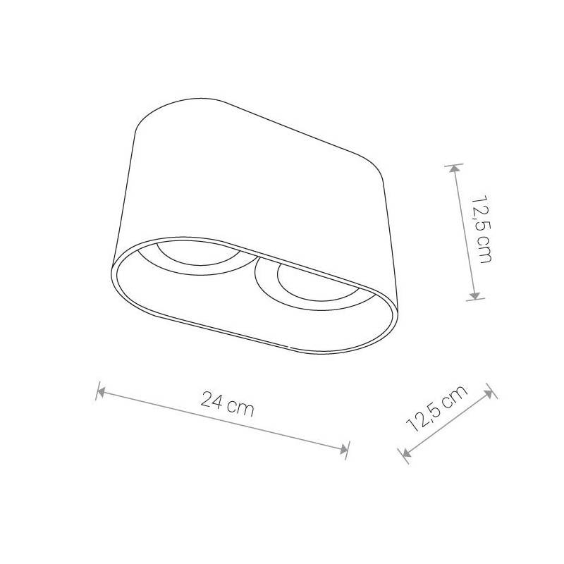 OVAL ES111 Downlight apparent 2xGU10 - noir 