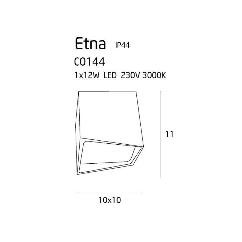 Plafonnier ETNA LED 12W 3000K IP44 - noir 