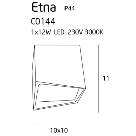 Plafonnier ETNA LED 12W 3000K IP44 - noir 