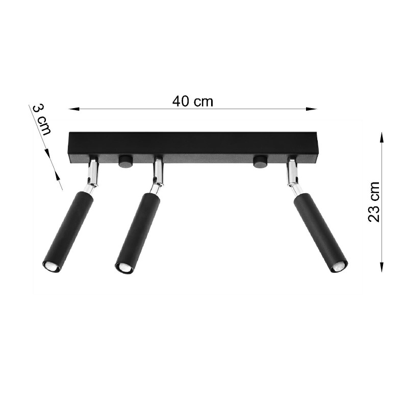 Plafonnier EYETECH 3xG9 - noir 