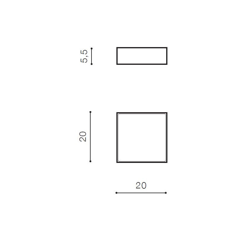 Plafonnier CASPER SQUARE LED 15W 3000K IP54 - blanc 