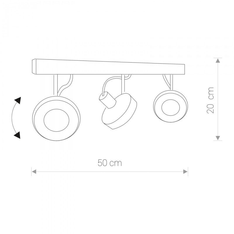 Plafonnier CROSS 3 GU10 - graphite 