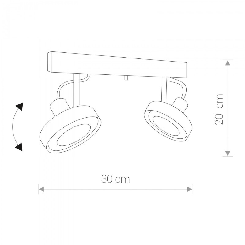 Plafonnier CROSS 2 GU10 - graphite 