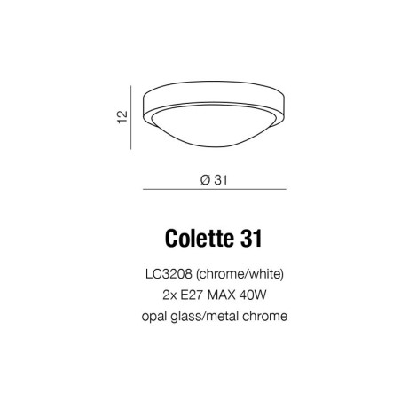 Plafonnier COLETTE 31 2xE27 IP65 