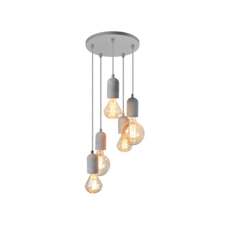 Suspension luminaire design VOLTA 5 E27 5x40W gris