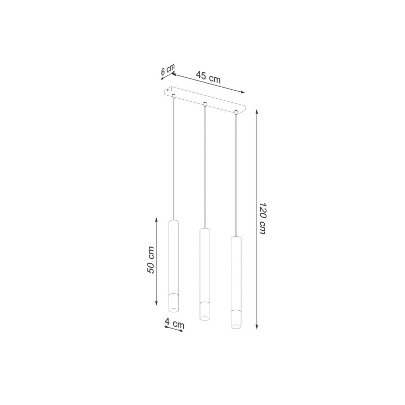 Lampe Suspendue design WEZYR 3xG9 - noir / transparent