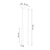 Lampe Suspendue design WEZYR 2xG9 - noir / transparent