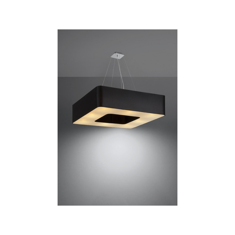 Lampe Suspendue avec abat-jou URANO 80x80 8xE27 - noir