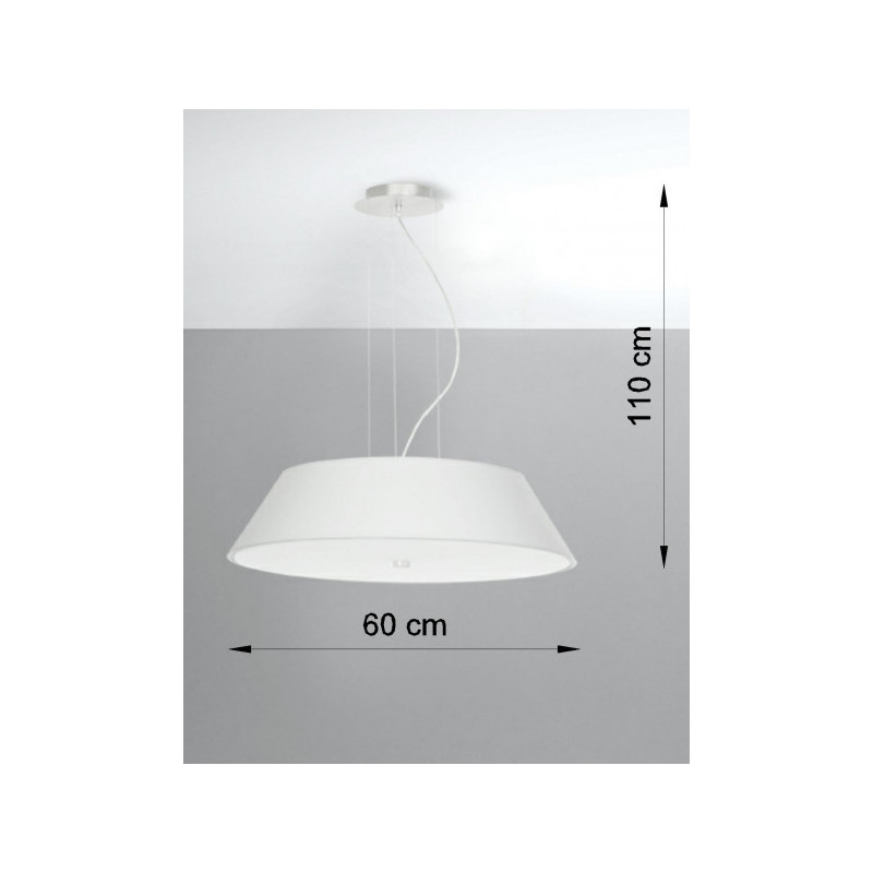 Lampe en suspension abat jour Design VEGA 60cm 5xE27 - blanc